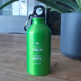 Metalen bidon met gravure - Keep calm