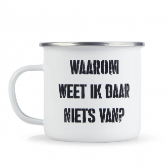 Emaille mok met tekst
