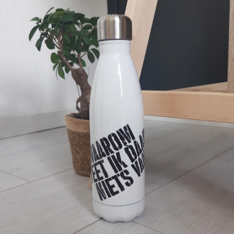 RVS fles 500 ml met een tekst