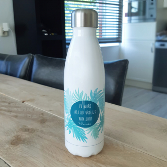 RVS fles 500 ml met een graphic - Vrolijk