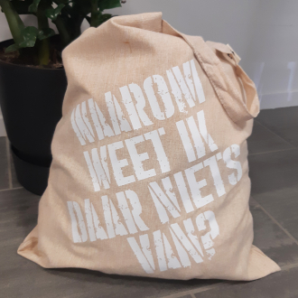 Gerecyclede katoenen tas met tekst