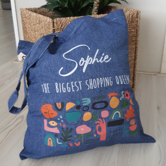 Gerecyclede katoenen tas met graphic - Creatief