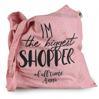 Gerecyclede katoenen tas met tekst - Biggest shopper