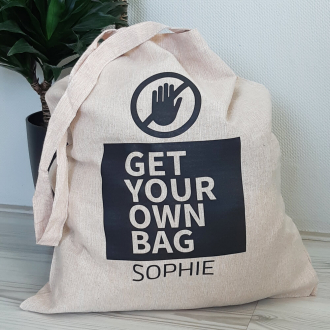 Gerecyclede katoenen tas met graphic - Get your own bag