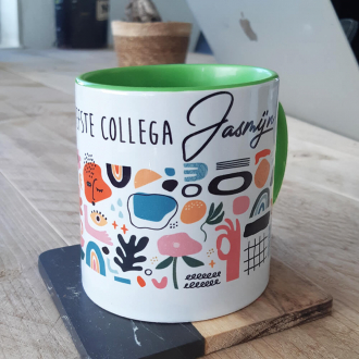 Gekleurde mok met graphic - Creatief