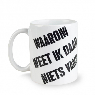 Witte mok met tekst