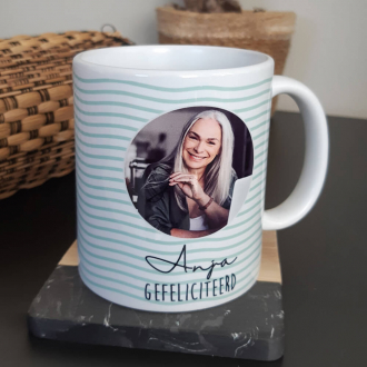 Witte mok met foto