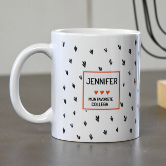 Witte mok met graphic - Favoriet