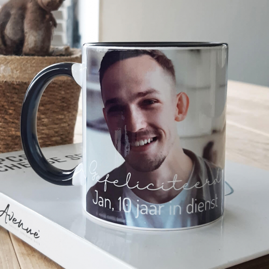 Gekleurde mok met foto