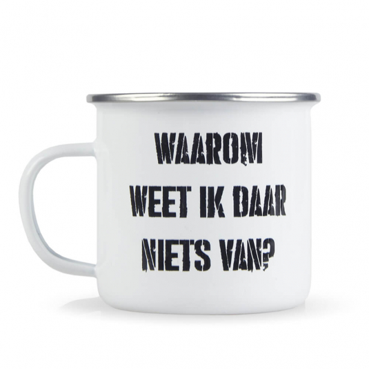 Emaille mok met tekst