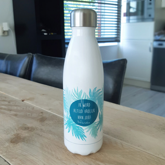 RVS fles 500 ml met een graphic - Vrolijk