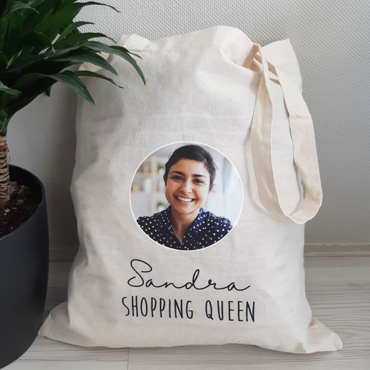 Fairtrade katoenen tas met foto  - Shopping queen