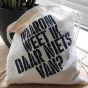 Katoenen rugzak met tekst