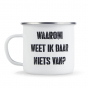 Emaille mok met tekst