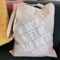 Fairtrade katoenen tas met tekst